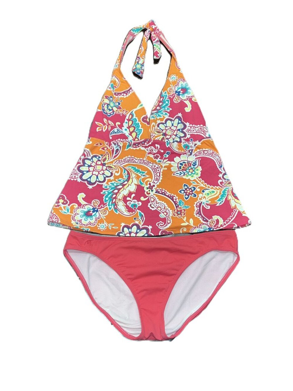 VTG Y2K Boho Lauren Ralph Lauren 2-piece Swimsuit Sunrise Paisley Women's 14